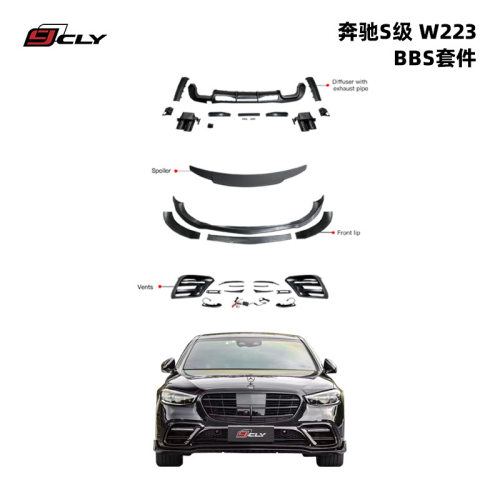适用于21-24款奔驰S级w223改装BBS小包围套件