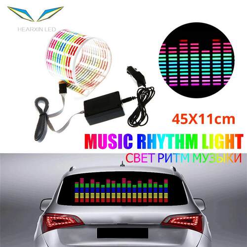 汽车led音乐节奏灯音频灯LED声控灯随音乐跳动汽车玻璃装饰灯