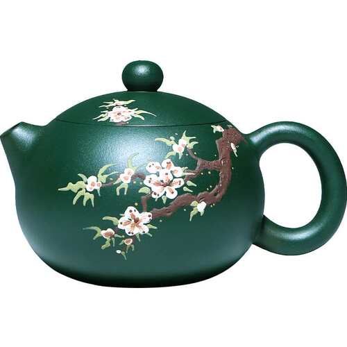 ?T9J5宜兴紫砂壶名家纯全手工原矿绿泥泥绘泡茶壶茶具套装 西施