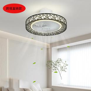 爆款鸟巢吸顶卧室风扇灯无极调光三色变光吸顶风扇灯直销