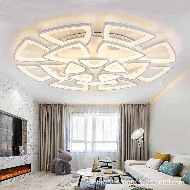 新款大小三角创意艺术LED灯饰卧室餐厅吸顶灯大气智能语音遥控灯