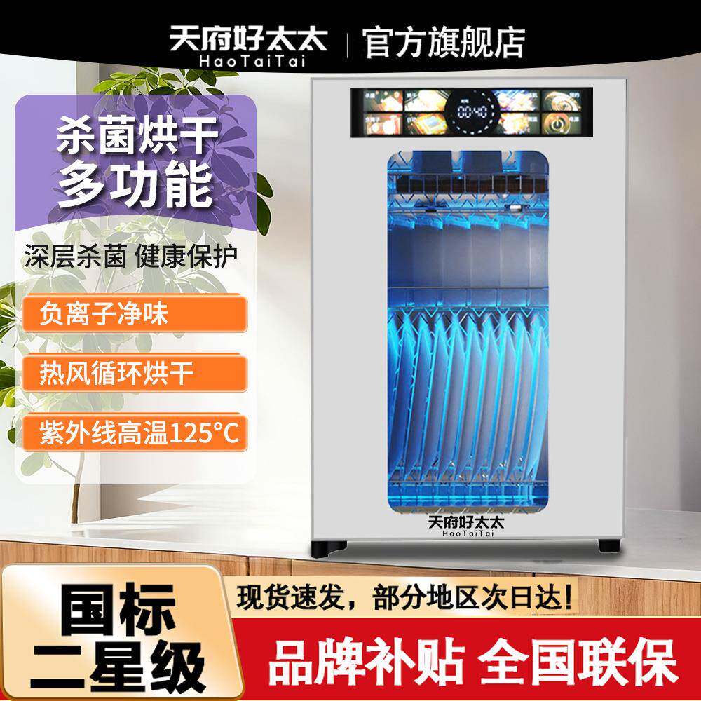 二星级免沥水消毒柜紫外线家用台式高温烘干消毒碗柜