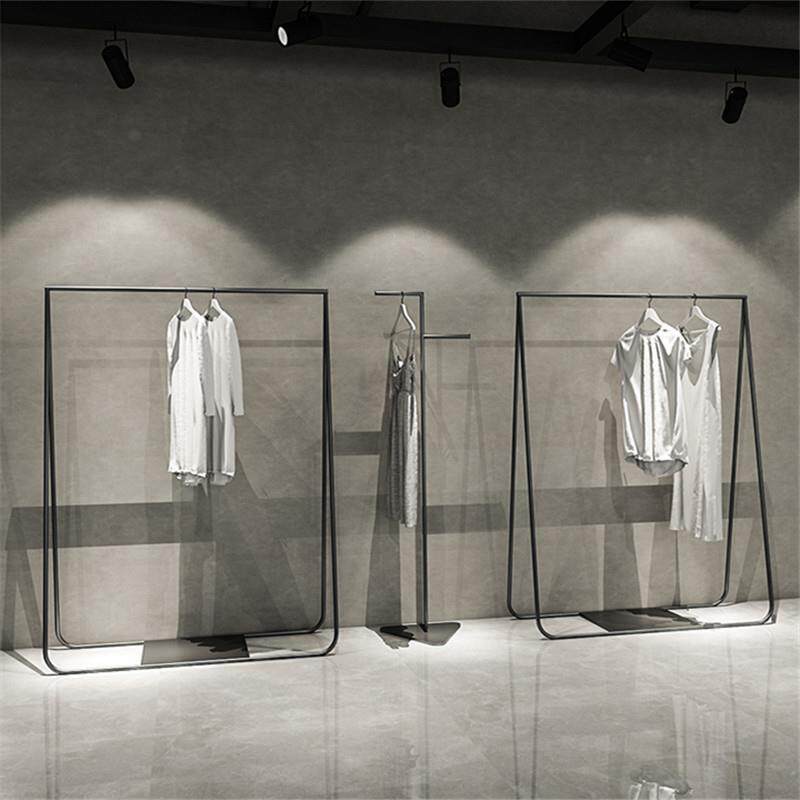 铁艺服装店展示架落地式女装挂衣架子正挂侧挂衣服货架简易展示台