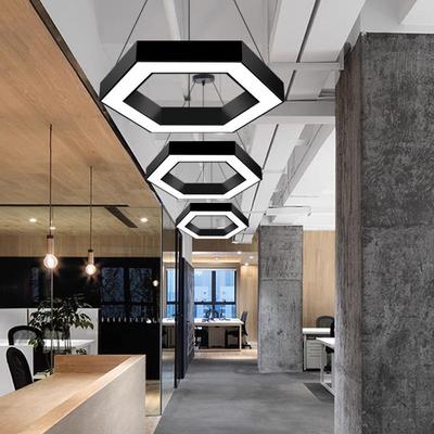 led办公室六边形创意吊灯健身房舞蹈室y形灯商场超市造型灯办公灯