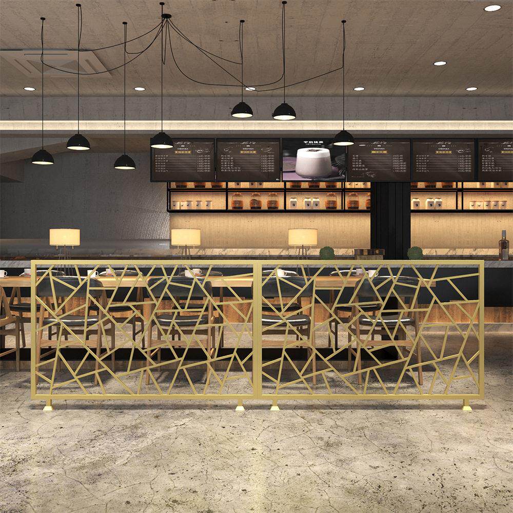 餐厅卡座矮隔断屏风饭店火锅店酒吧装饰围栏绿植花架铁艺栏杆隔断