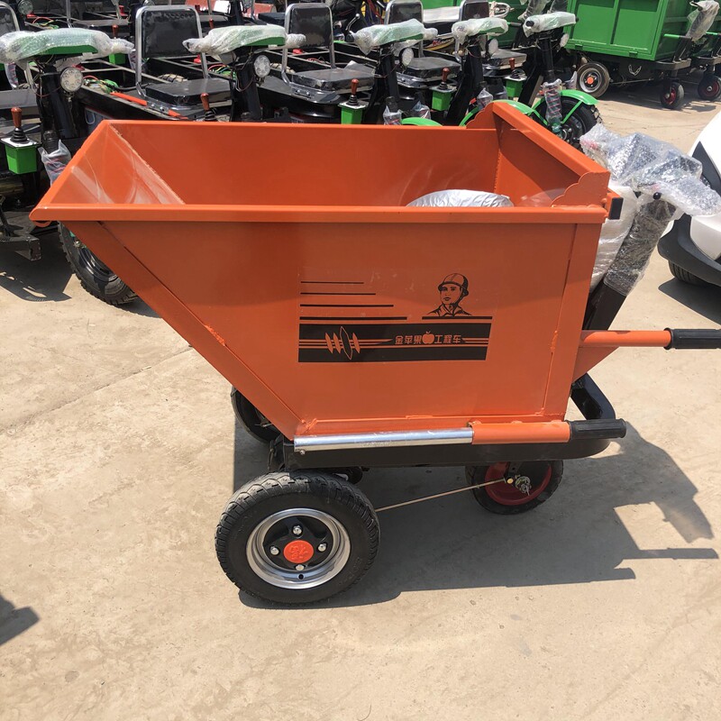 工地电动农用三轮车建筑工程拉灰斗运料水泥砂浆砖块翻斗运输车辆