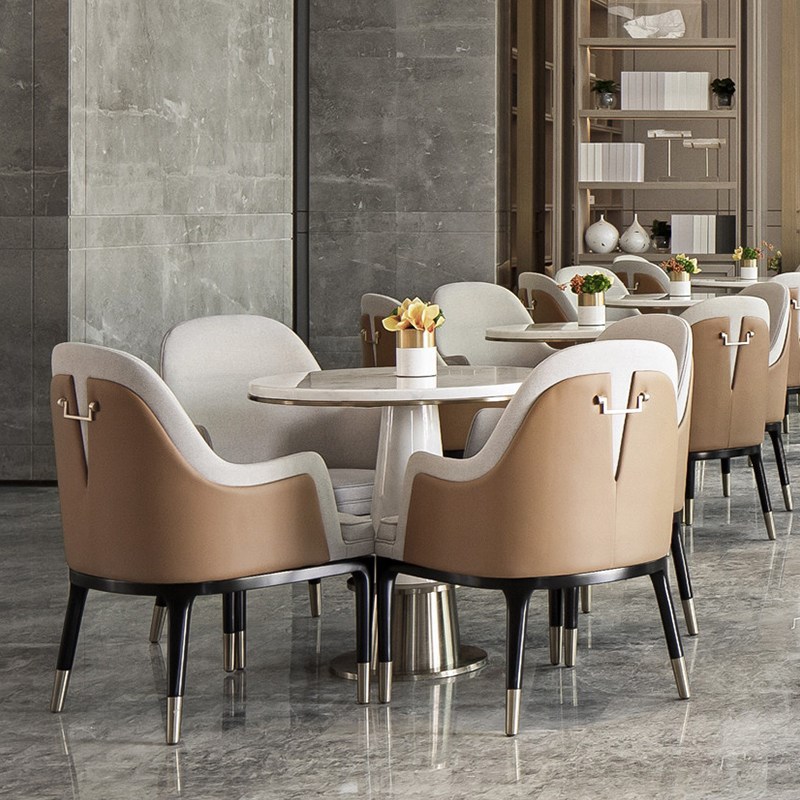 售楼处洽谈桌椅组合商务会客谈判一桌4椅售楼部接待小圆桌洽谈桌