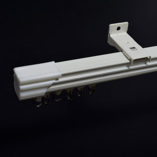 加厚铝合金窗帘轨道静音罗马杆窗帘杆单双轨道滑轨滑轮顶装 侧装