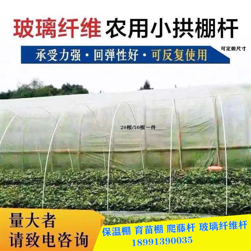 小拱棚支架杆蔬菜拱棚骨架育苗菜棚花棚玻璃纤维杆弹力棒农用大棚