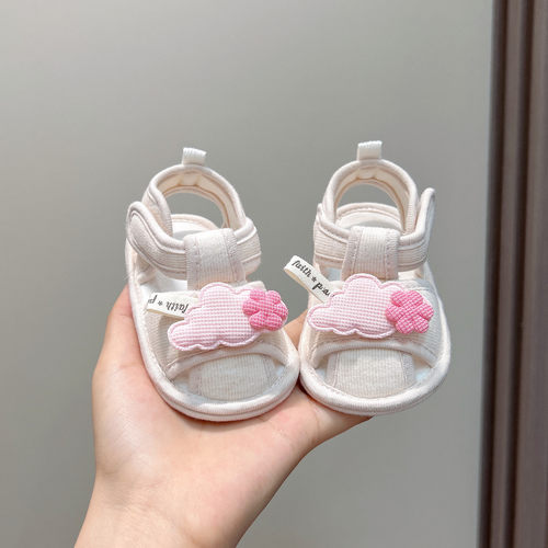 夏季婴儿布底防滑透气学步凉鞋