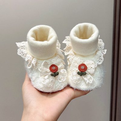 婴儿软底防滑不掉加绒地板鞋袜