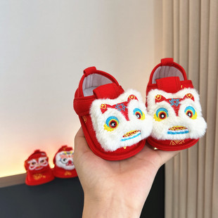 宝宝虎头鞋婴儿1周岁鞋子男宝春秋款学步软底女宝国风老虎鞋抓周