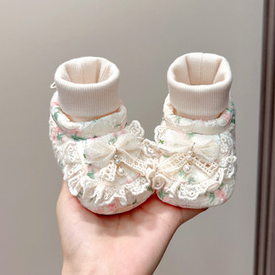 子冬季 1岁软底步前鞋 6到12个月防掉脚保暖鞋 袜加绒3 新生婴儿鞋