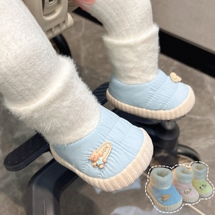 袜保暖棉鞋 男女宝宝软底鞋 防掉3 12个月 冬季 加绒新生儿婴儿鞋