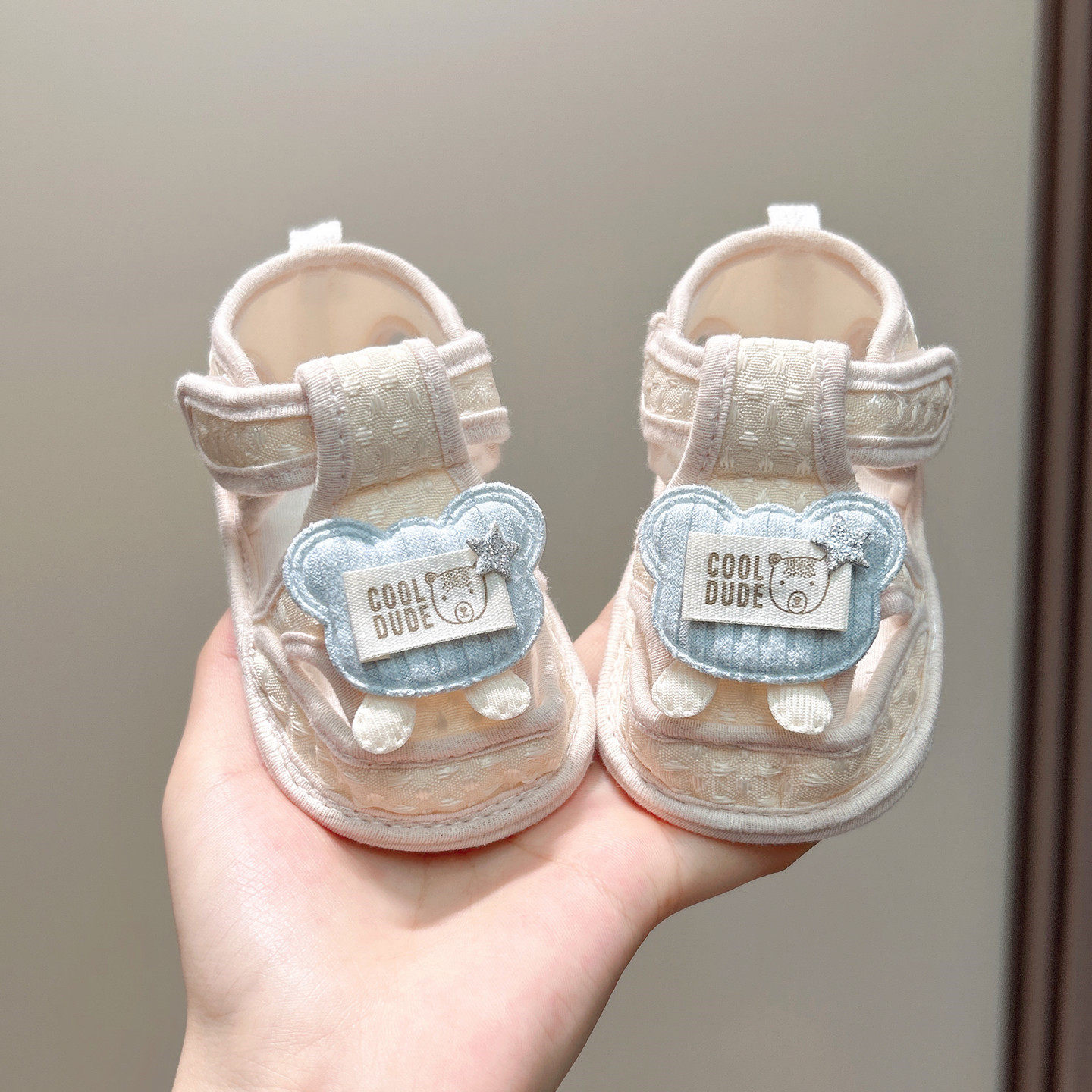 婴儿夏季布底透气凉鞋图片