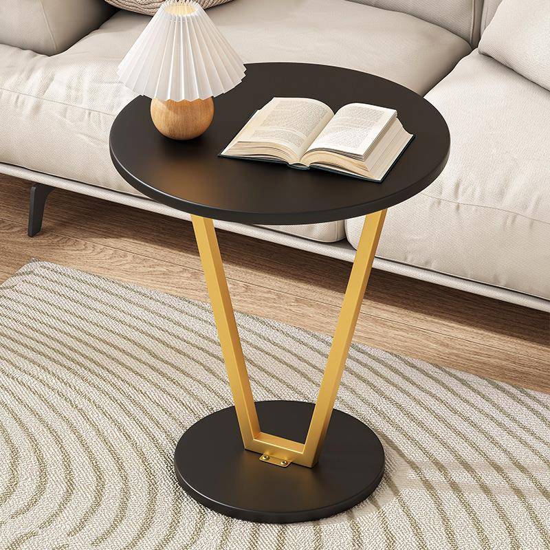 沙发边几小桌子边柜轻奢感小茶几床头床边小圆桌置物架圆角几金属