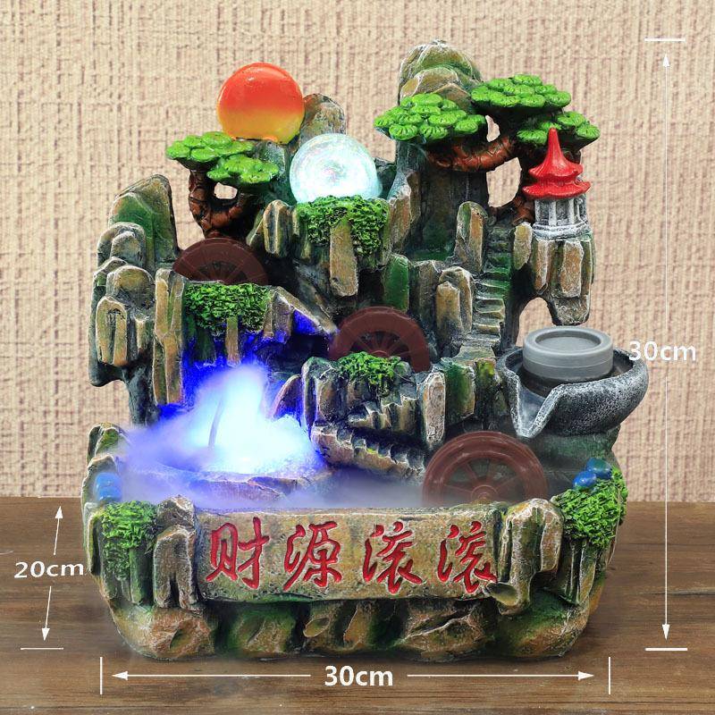 假山流水喷泉装饰财源滚滚花卉市场盆景招财微景观创意摆件81258