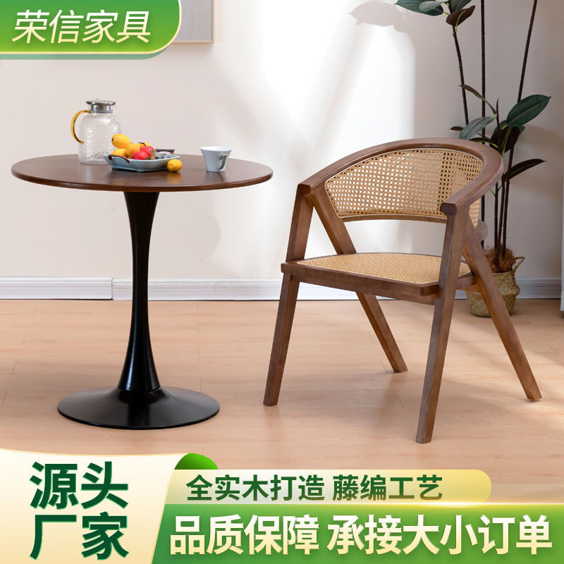 藤编桌椅阳台休闲藤椅奶茶店室外藤编桌椅餐厅烘焙店洽谈藤编桌椅