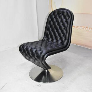 阳台休闲椅单椅高级感旋转轻奢椅子休息区不锈钢高端沙发椅单人椅