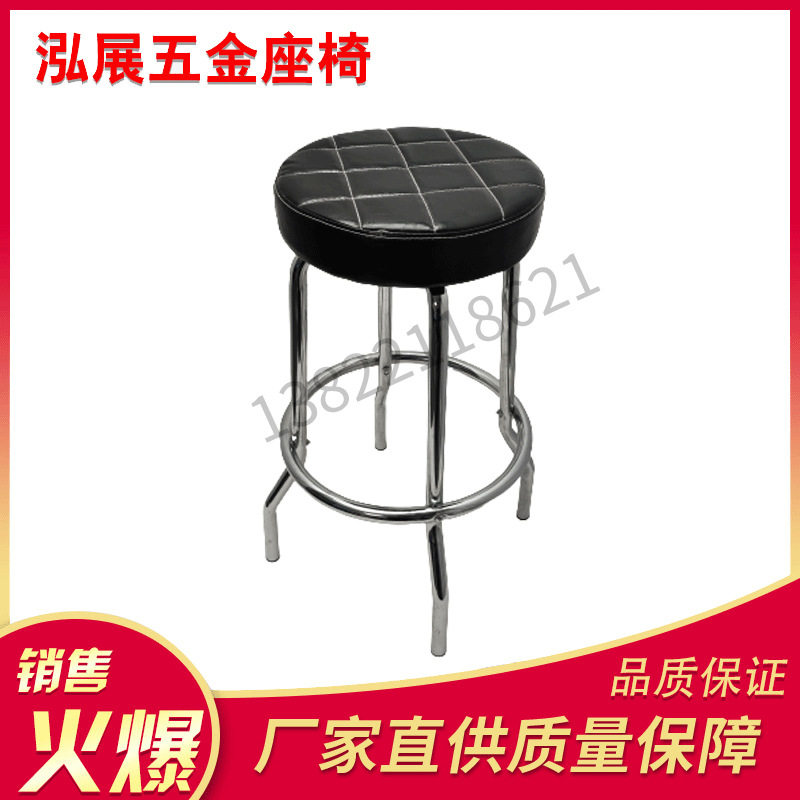 现货批发吧台四角圆凳简约低奢珠宝奶茶店凳子前台收银高脚酒吧凳