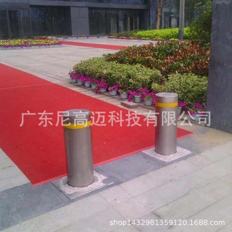 219直径自动升降路庄演出场所防恐挡车桩无线遥控升降一拖二