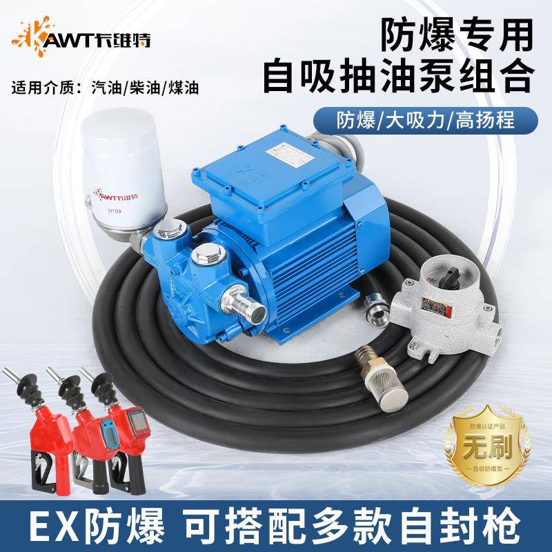 卡维特汽油防爆无刷抽油泵12V24V220V车载加油机自吸大流量计量枪