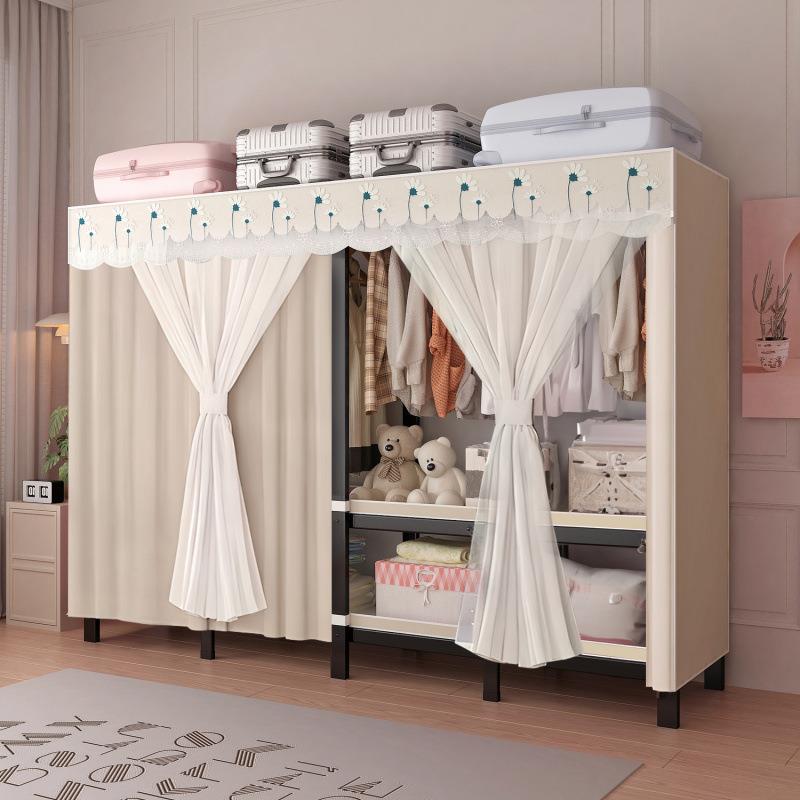 可折叠免安装衣柜全钢架加厚钢管加粗加固全封闭拉链防尘防霉卧室