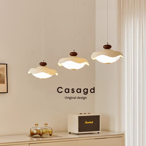 中古奶油风餐厅吊灯可升降现代简约饭厅餐桌灯新款吧台灯具casagd