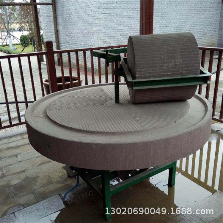 电动石碾碾辣椒韭菜花220v石碾子观光浏览手推石碾机艾绒石磨