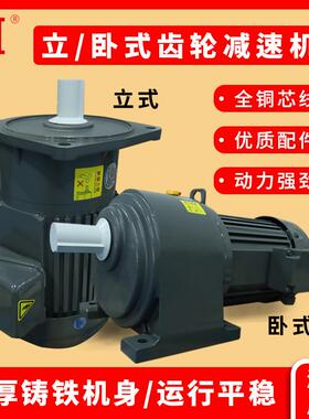 广东惠州减速机380VGH28卧式200/400WGV立式齿轮减速马达电