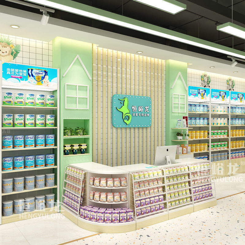 恒峪龙前台超市便利店收银台母婴精品小型柜台拆卸式立柱货架厂家