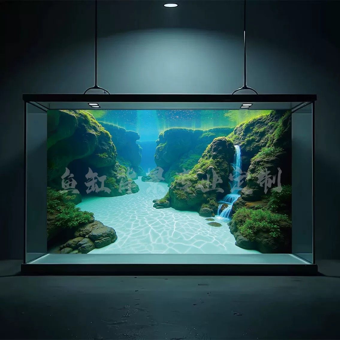 造景装饰画海底海草鱼缸背景纸画高清图5d立体壁纸水族箱贴纸壁画