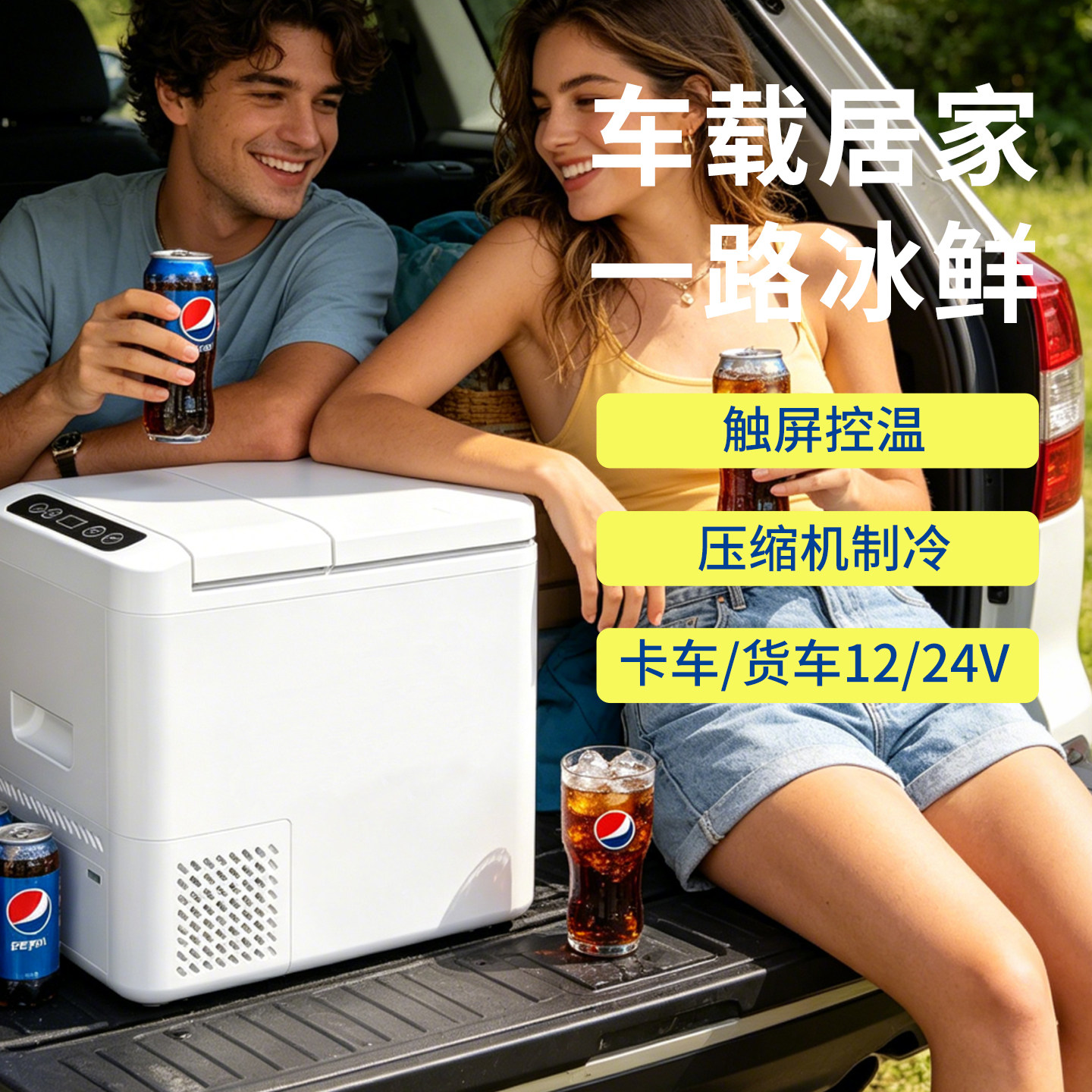 车载冰箱26L压缩机制冷迷你冰箱可调温小型冰箱车家两用双门冰箱