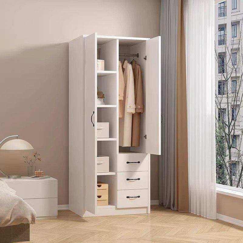 实木衣柜两门墙到天花板的储物柜储物柜阳台窄柜多层大容量多功能