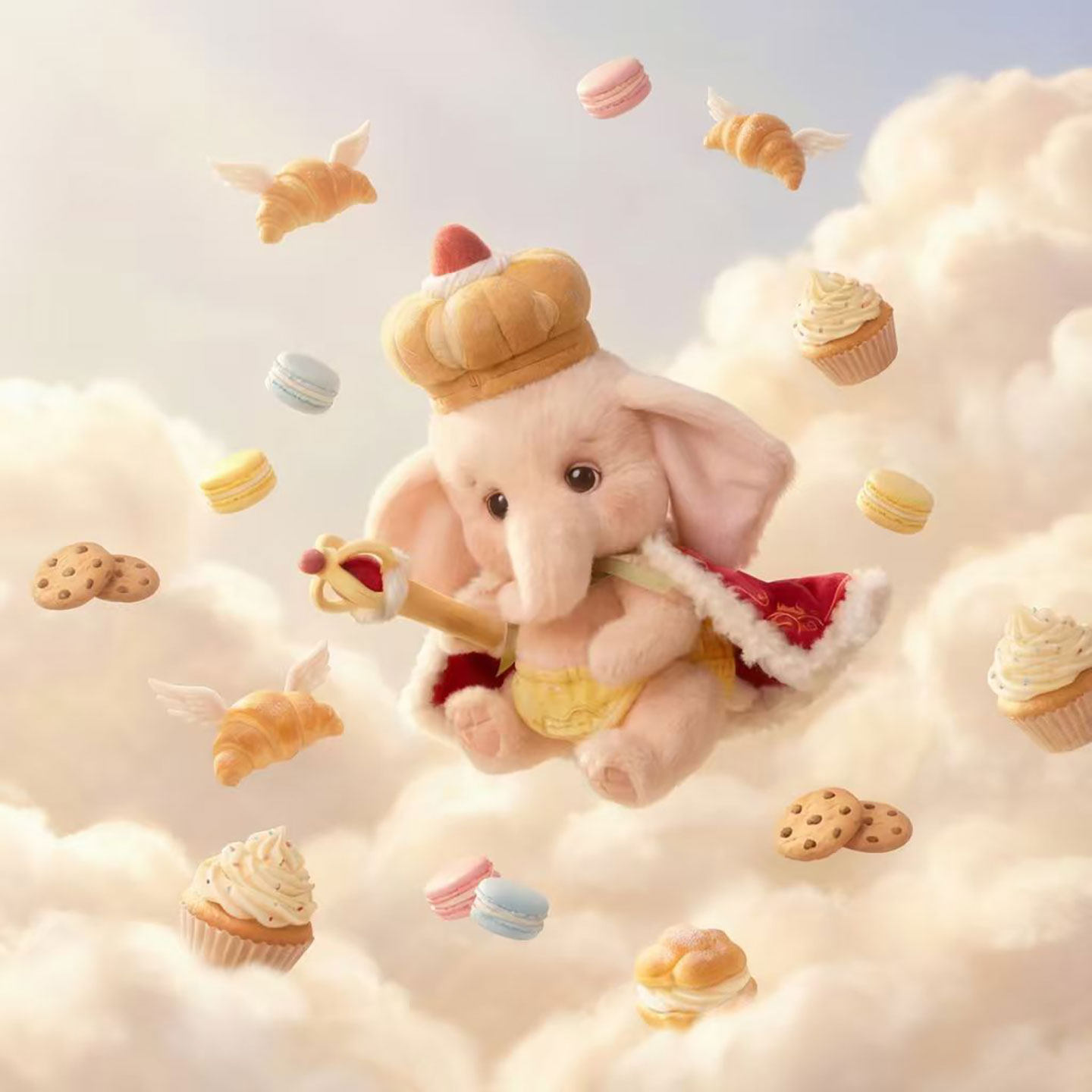 2周年面包国王卢比象毛绒玩具