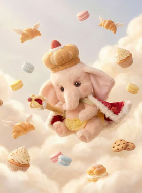 Bobo Nuts2周年限定三方联名「面包国王」卢比象毛绒玩具公仔玩偶