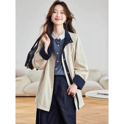 风衣女款2025新款今年流行爆款春秋装中长款宽松时尚休闲大衣外套