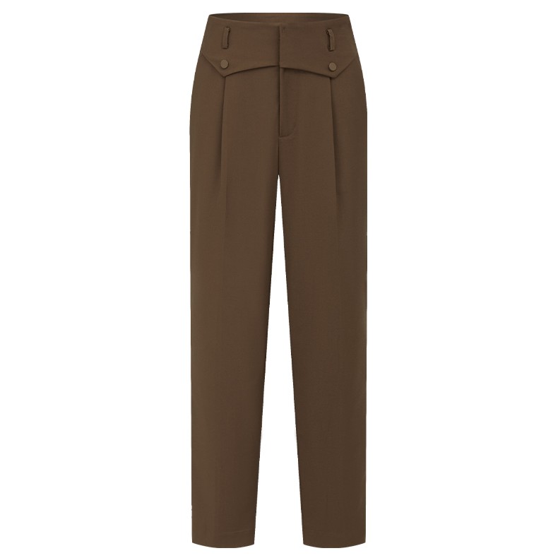 【呼呼严选专享】【商场同款】曼德诗纯色气质烟管裤2023简约百搭