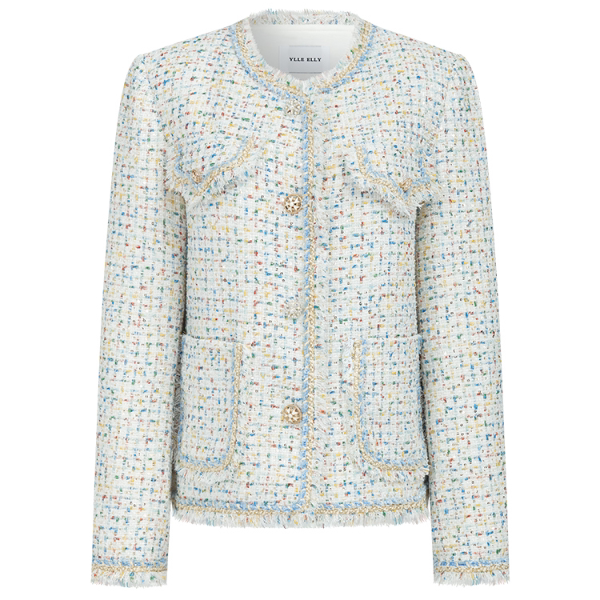 【呼呼专享】小香风女秋季经典粗花呢造型感气质休闲短外套Y4