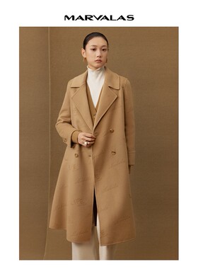 【廖廖粉丝专属】【商场同款】曼德诗全羊毛大衣字母压印双面毛