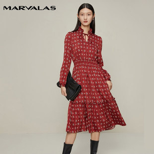 【呼呼严选粉丝专享】】曼德诗碎花V领木耳边连衣