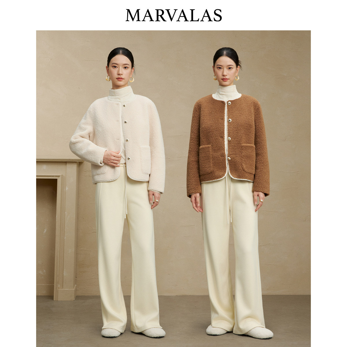 【粉丝专属】曼德诗圈圈毛短外套2025冬季新款时尚撞色门襟气,女装/女士精品,短外套,淘宝优惠券,粉丝福利购,淘宝优惠卷