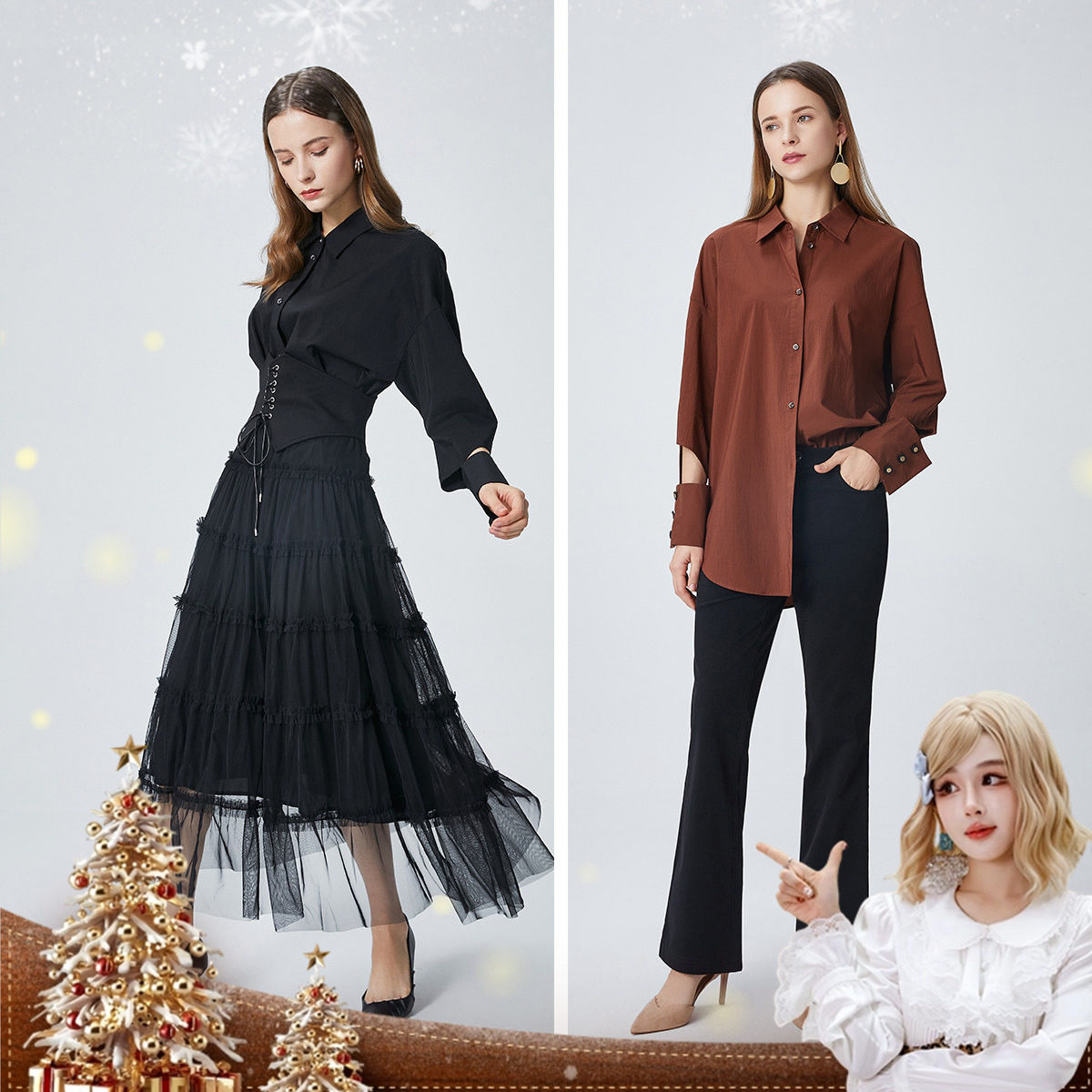 【呼呼专享】曼德诗衬衫女新款2025春装设计