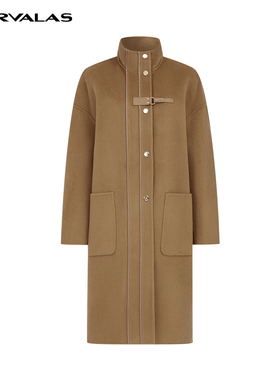 【粉丝专属】曼德诗双面呢棉羊毛大衣翻领双排扣百搭绵羊毛M42630