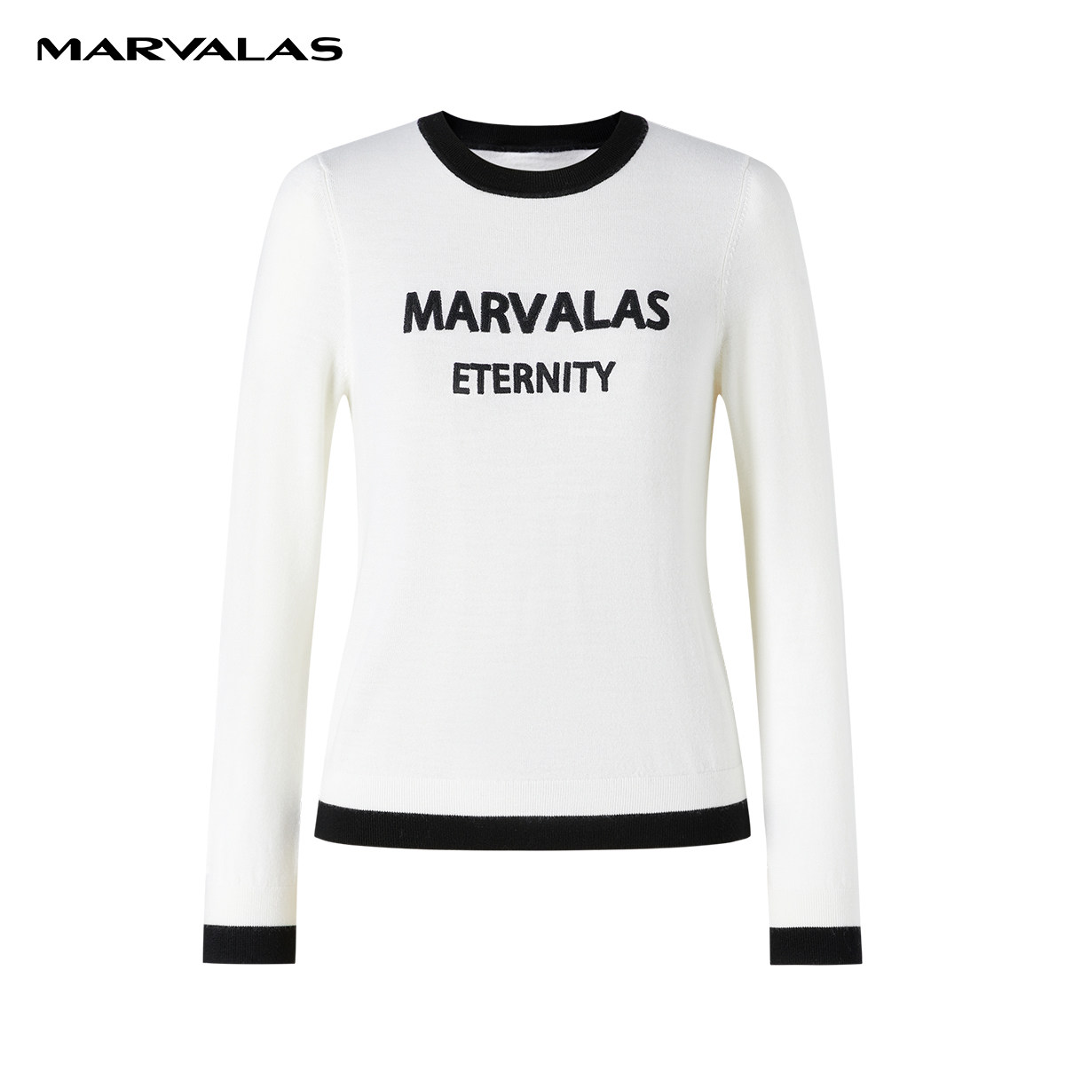 【粉丝专属】曼德诗撞色打底衫秋冬新款100绵羊毛针织