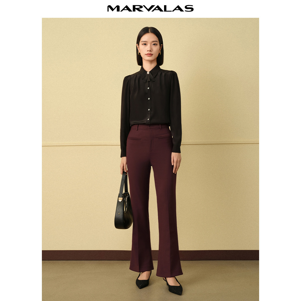 【廖廖粉丝专享】曼德诗气质高腰西装裤M102305720