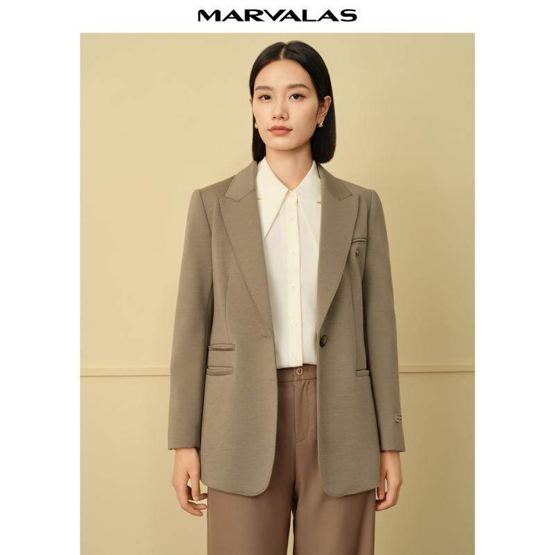 【粉丝专属】曼德诗绵羊毛西服2024秋季新品纯色一粒扣设计,女装/女士精品,西装,淘宝优惠券,粉丝福利购,淘宝优惠卷