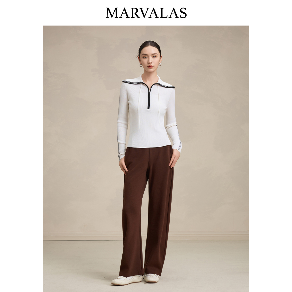 【廖廖粉丝专享】曼德诗修身针织衫2025年秋季新款天丝桑蚕丝混纺