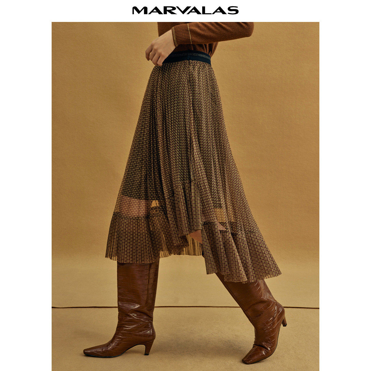 【粉丝专属】网纱半身裙女秋不规则设计感中长