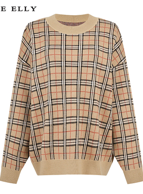 【呼呼严选粉丝专享】小众设计感衬衫减龄宽松夏季格子圆领针织小